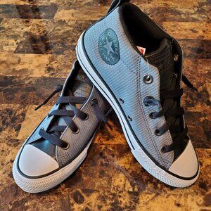Grey Converse mid top